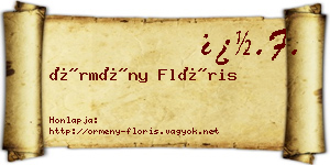 Örmény Flóris névjegykártya